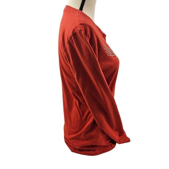 Armani Exchange A/X Women’s Size Small Red V-Neck Long Sleeve Cotton T-shirt - Picture 4 of 15